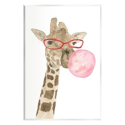 Stupell Home Decor Fun Giraffe Bubblegum Plaque Wall Art