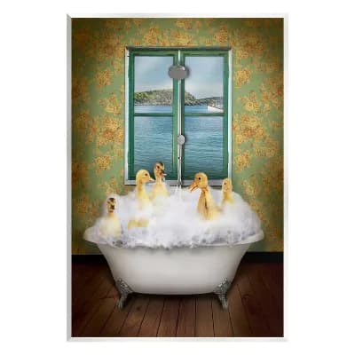 Stupell Home Decor Ducks Bathing Plaque Wall Art