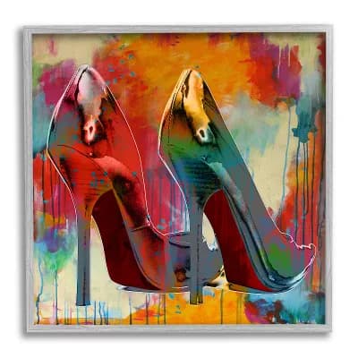 Stupell Home Decor Urban Style Glam Heels Framed Wall Art