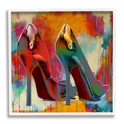 Stupell Home Decor Urban Style Glam Heels Framed Wall Art