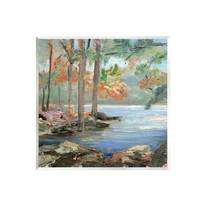 Stupell Home Decor Woodland Creek Trees Plaque Wall Art