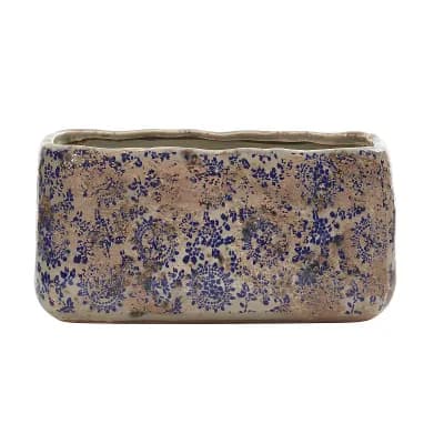nearly natural 10 in Tuscan Ceramic Rectangle Planter