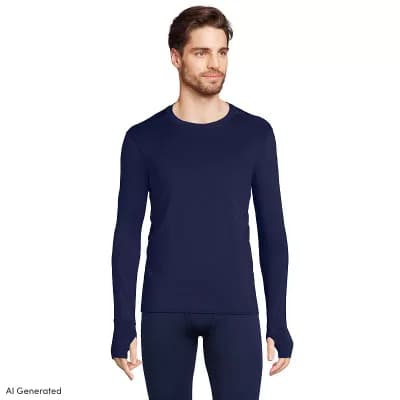 Men's Lands' End Flex Performance Crewneck Top
