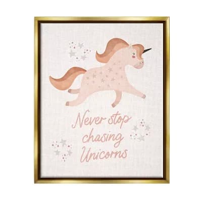 Stupell Home Decor Never Stop Chasing Unicorns Phrase Wall Art