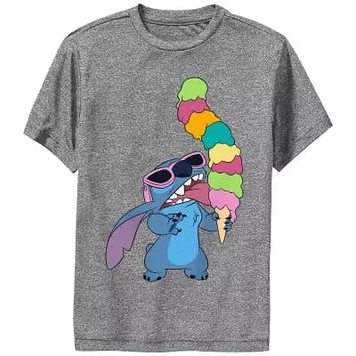 Disney's Lilo & Stitch Boys 6-20 Big Ice Cream Cone Eating Stitch Performance Tee