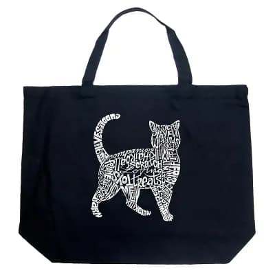 Large Word Art Tote Bag - Cat