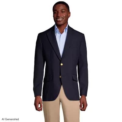 Big & Tall Lands' End Classic Navy Blazer