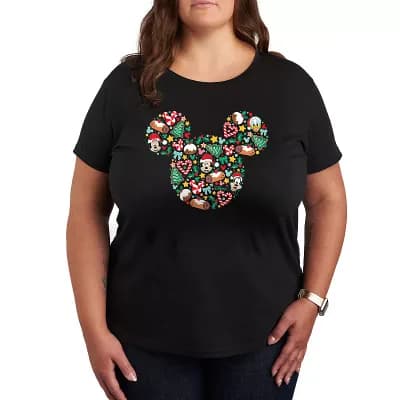 Disney's Mickey Mouse Plus Christmas Silhouette Graphic Tee