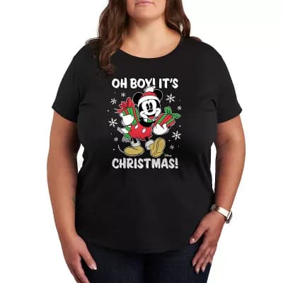 Disney's Mickey Mouse Plus Oh Boy It's Christmas Graphic Tee