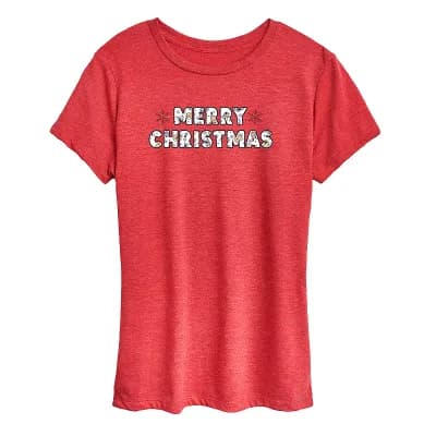 Disney's Winnie The Pooh Women's Merry Christmas Graphic Tee