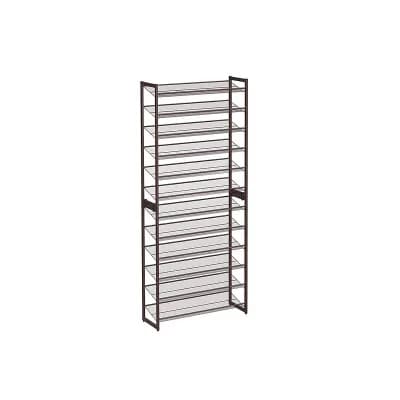 12 tier Shoe Rack, Stackable 6 tier Shoe Organizers, 48-60 Pairs of Shoes, Large Capacity