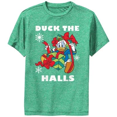 Boys 6-20 Donald Duck Christmas Duck The Halls Performance Graphic Tee