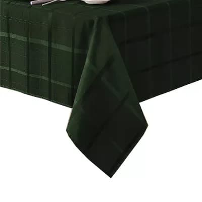 Threadmade Elegance Plaid Jacquard Rectangle Tablecloth
