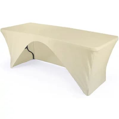 Rectangular Open Back Table Cover, Stretch Spandex Polyester Tablecloth for Trade Shows and Meetings