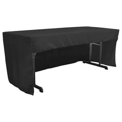 Fitted Table Cover with Open Back, Rectangular Polyester Poplin Tablecloth for Trade Shows & Events