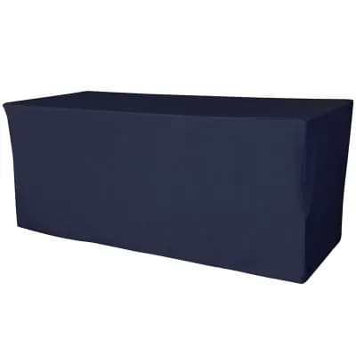 Rectangular Fitted Tablecloth for 6 ft Folding Table, Smooth Polyester Poplin Table Cover