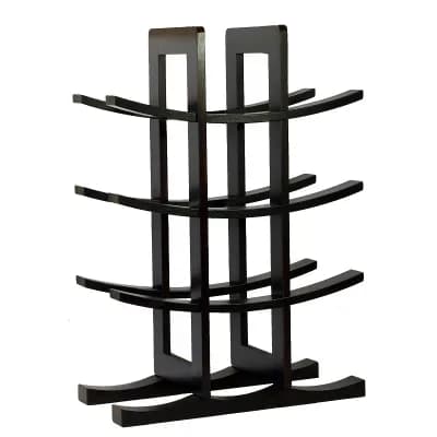 12-Bottle Wine Organizer Rack, Modern Wicker Construction for Kitchen or Bar