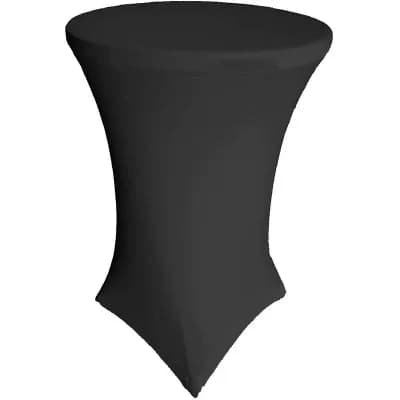 Spandex Round Cocktail Table Cover, Stretch Fitted Highboy Tablecloth with Leg Pockets for Events