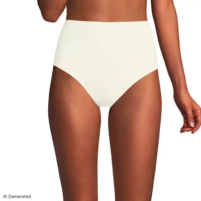 Women's Lands' End Chlorine Resistant Fold Over High Waisted Bikini Bottoms