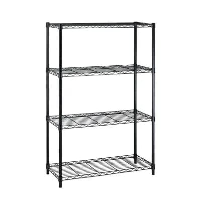 4 tier Metal Wire Shelving Unit, Adjustable Storage Rack for Kitchen Garage or Laundry Room