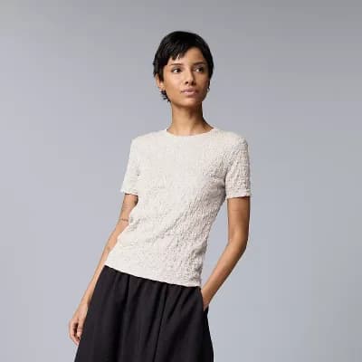 Petite Simply Vera Vera Wang® Texture Tee