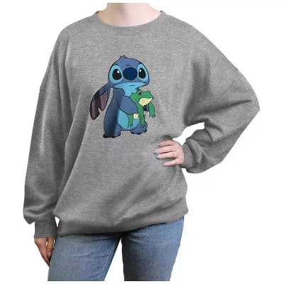 Disney's Lilo & Stitch Frog Friend And Stitch Juniors' Graphic Fleece