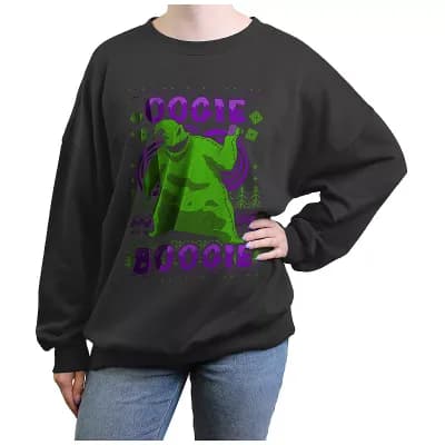 Disney's The Nightmare Before Christmas Oogie Boogie Sweater Juniors' Graphic Fleece