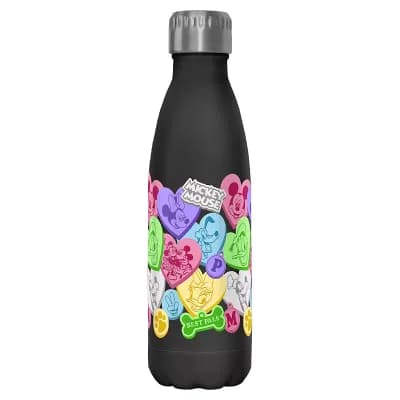 Disney's Mickey Mouse And Friends Candy Hearts Graphic Stainless Steel Bottle