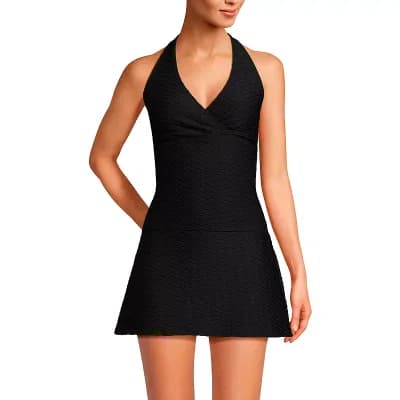 Women's Lands' End Textured Halter Tankini Swimsuit Top