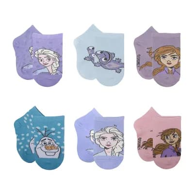 Disney's Frozen 2 Toddler Girl 6-Pack True Friendship Quarter Cut Socks