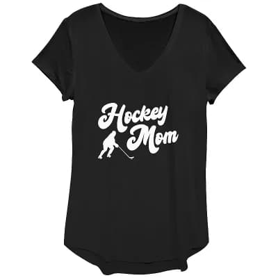 Women's Hockey Mom V-Neck Graphic Tee