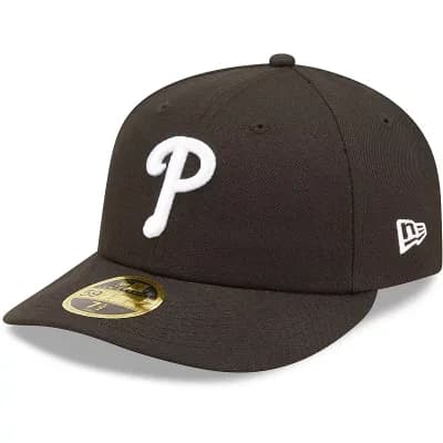 Men's New Era Philadelphia Phillies Black & White Low Profile 59FIFTY Fitted Hat