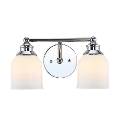 Lydia Iron/frosted Glass Farmhouse Cottage Led Vanity Light