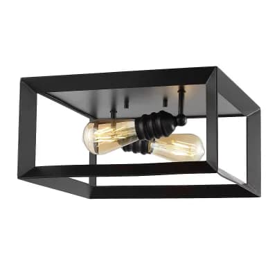 Marfa Square Iron Modern Farmhouse Led Flush Mount