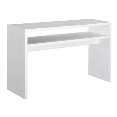 48 Inch White Sofa Console Table Modern Farmhouse with Shelves for Living Room and Hallway