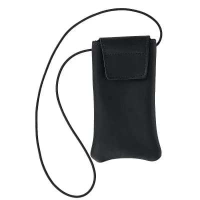 Boston Leather Solid Leather Eyeglass Case with Neck String