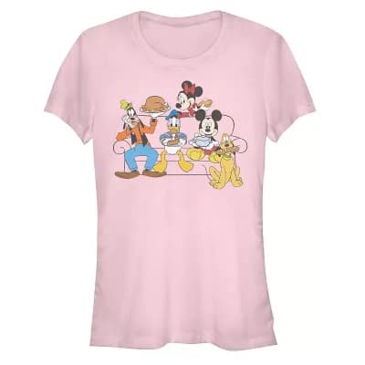 Disney's Mickey & Friends Juniors' Thanksgiving Friendsgiving Couch Graphic Tee