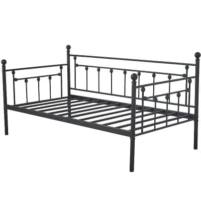 Twin Size Classic Black Metal Daybed Frame