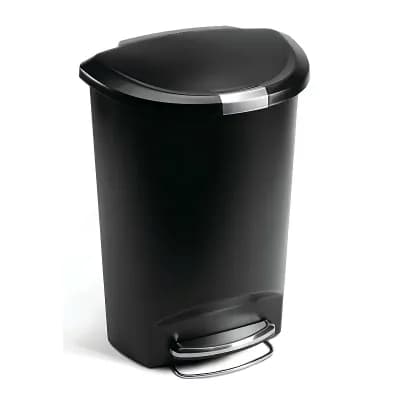13-Gallon Step-On Trash Can Black Kitchen Bin with Shox Technology Slow-Close Lid, 26.5 in H
