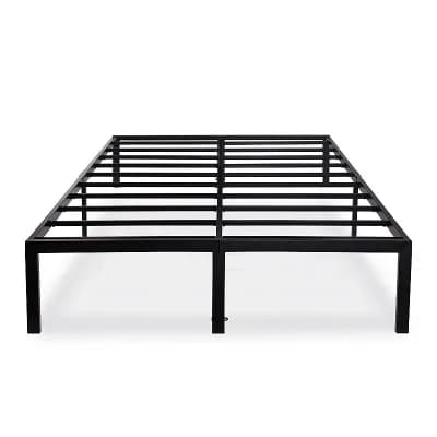 Queen Size Modern Heavy Duty Black Metal Platform Bed Frame