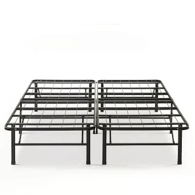 Queen Size Folding Sturdy Metal Platform Bed Frame With Storage Space