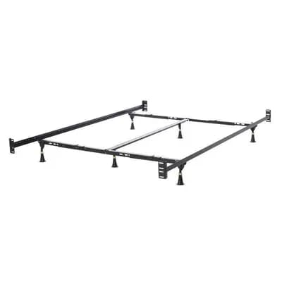 Queen/king Adjustable Metal Bed Frame With Headboard Footboard Brackets