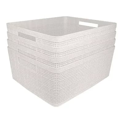 Belle Maison 4 pk Medium Rectangle Wheat Bins