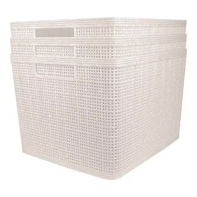 Belle Maison 3 pk Large Rectangular Storage Bins