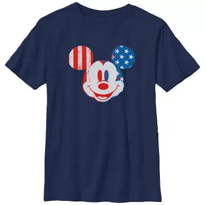 Disney's Mickey Mouse USA Flag Print Boys Graphic Tee