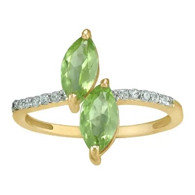10k Gold Peridot & Diamond Ring