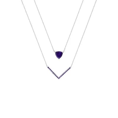 Sterling Silver Amethyst Layer Necklace