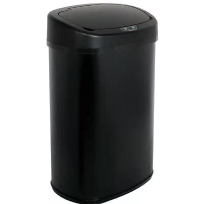 13-Gallon Motion Sensor Trash Can Black Touch-Free Kitchen Bin with Slow-Close Lid, 25.4 in H