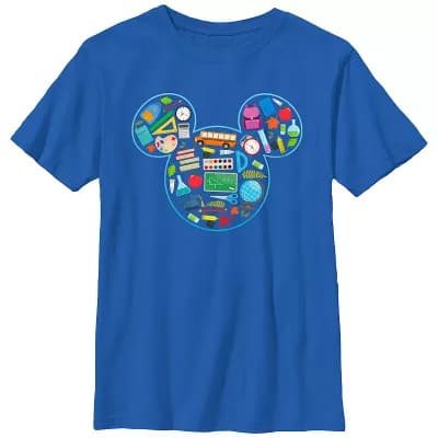Disney's Mickey Mouse School Supply Icons Boys 6-20 Graphic Tee