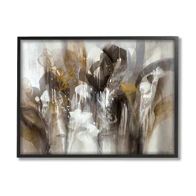 Stupell Home Decor Abstract Cascading Shapes Modern Brown - Black Frame
